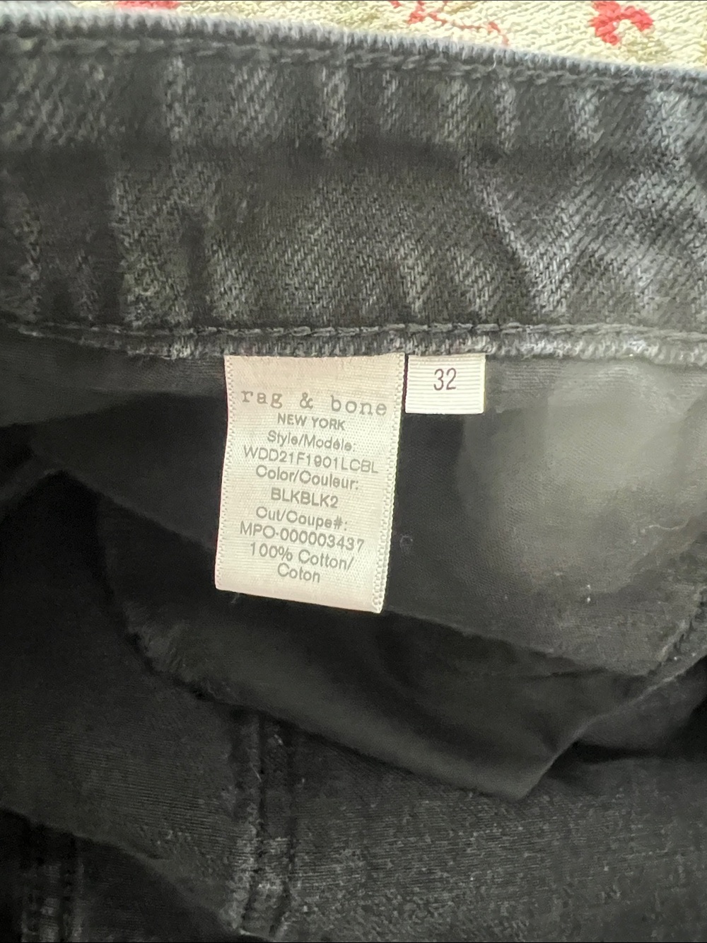 rag & bone Black Denim Jeans - Size 32 - Picture 4 of 4